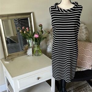 TEAL and White Striped Dress